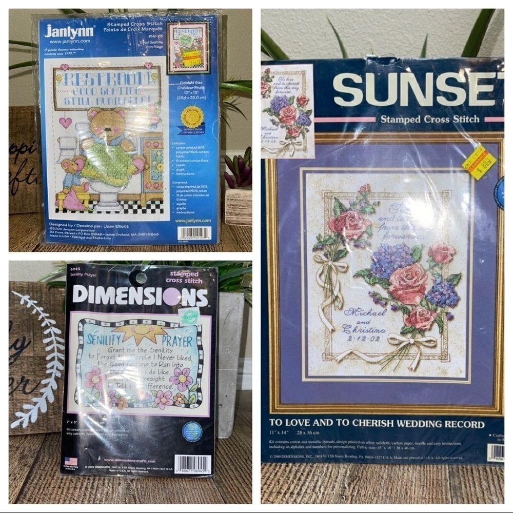 Bundle of 3 cross-stitch kits